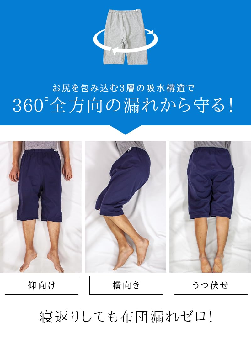 Amazon | 【TrendMarche】 介護用 おねしょ ズボン 吸水 ハーフパンツ